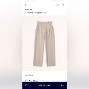 NWOT Abercrombie tailored straight leg pant
